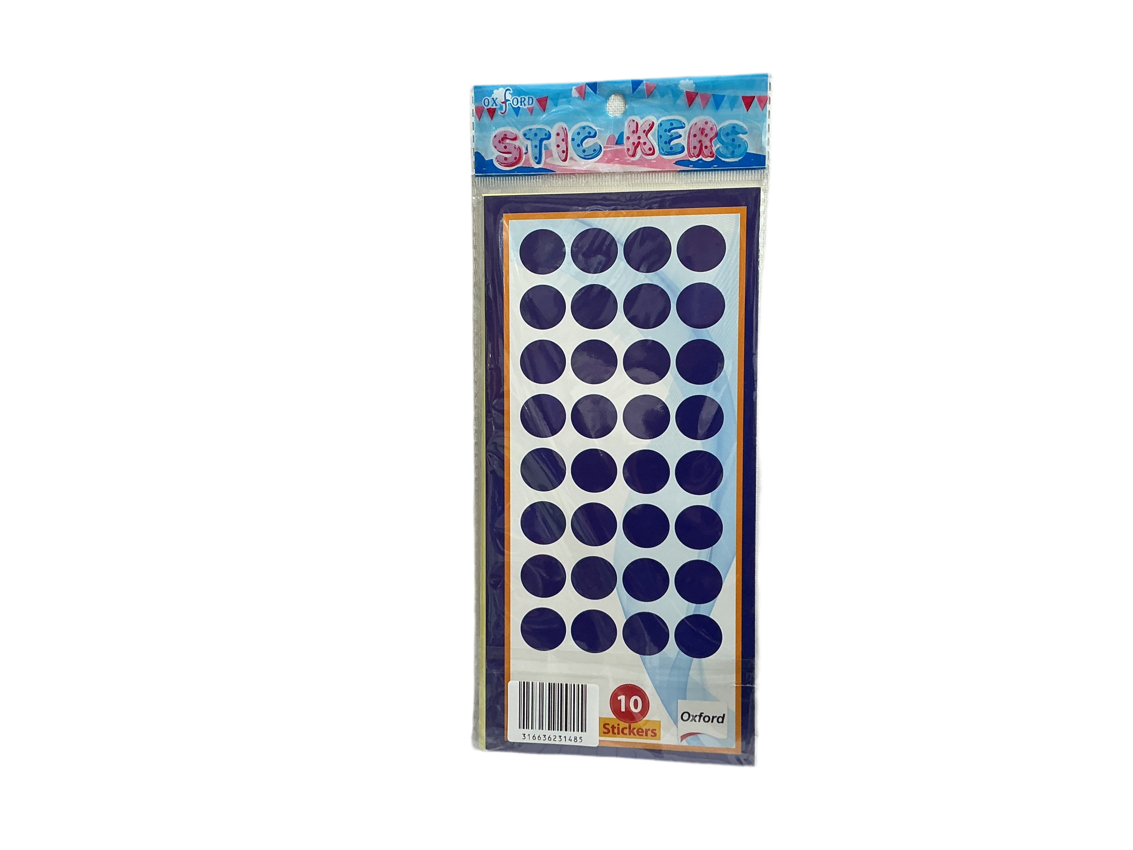 Oxford 10 sticker Round labels Blue / ملصقات دائرية أكسفورد 10 زرقاء