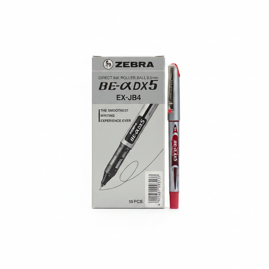 Zebra Liquid Ink Rollerball EX-JB4 0.5 mm, Red, 10 Pcs / زيبرا قلم حبر سائل EX-JB4 0.5 مم أحمر 10 قطع