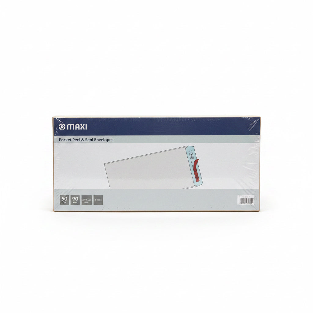 MAXI Pocket Peel & Seal Envelopes 50 Pcs / مظاريف جيب MAXI لاصقة Peel & Seal عدد 50