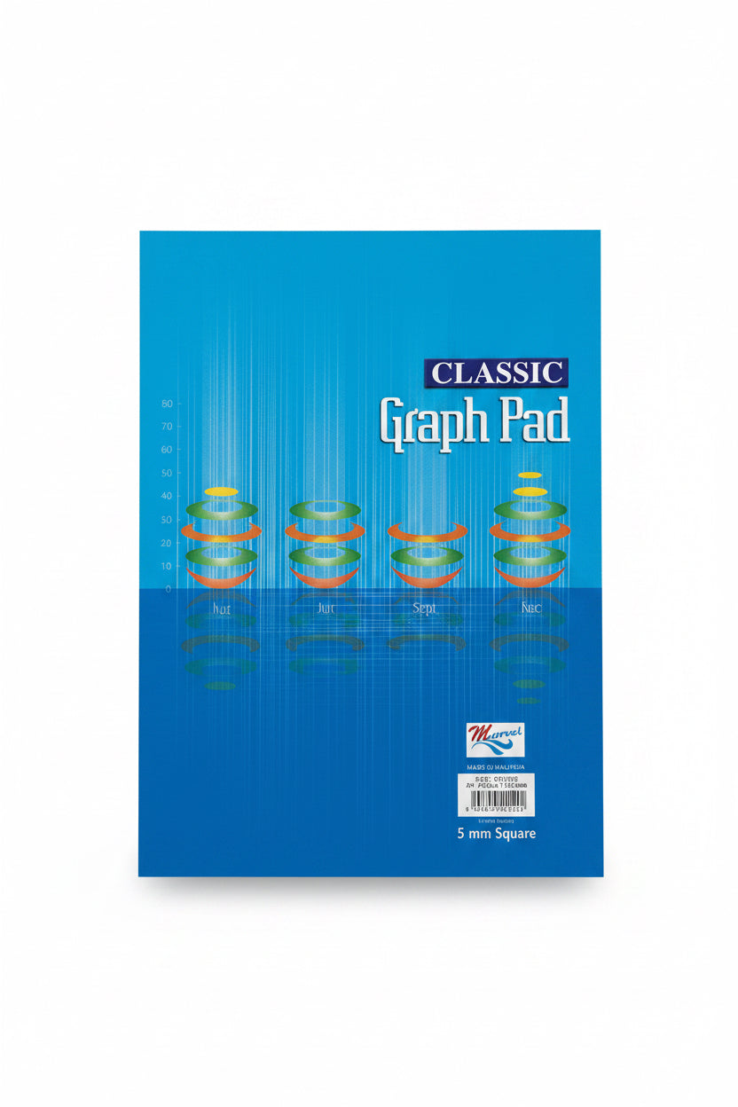 Classic Graph Pad 5mm 50sheets 80 gsm / دفتر رسوم بيانية كلاسيك 80 جم