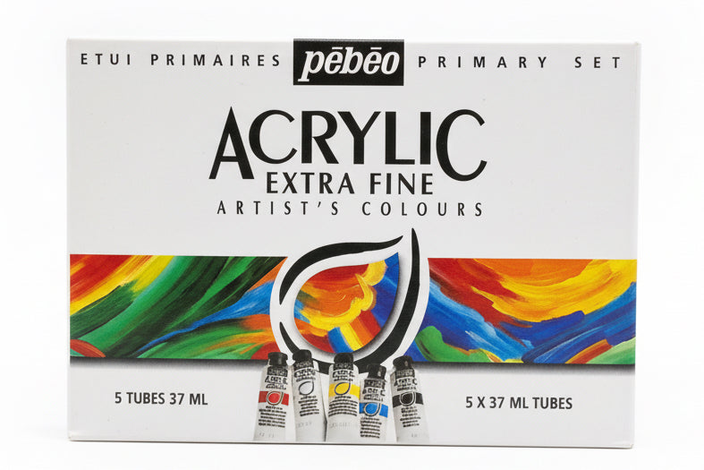 Pebeo Acrylic Extra Fine Artists Colours 5 x 37ml / بيبو أكريليك فائق الجودة للفنانين 5×37 مل