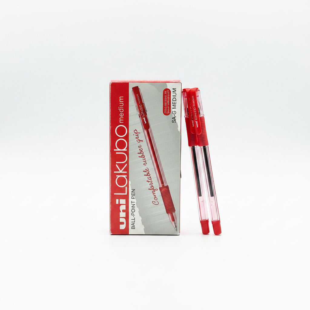 uni Lakubo BALL-POINT PEN 0.7mm Red x12 / يوني لاكوبو قلم جاف 0.7مم أحمر ×12