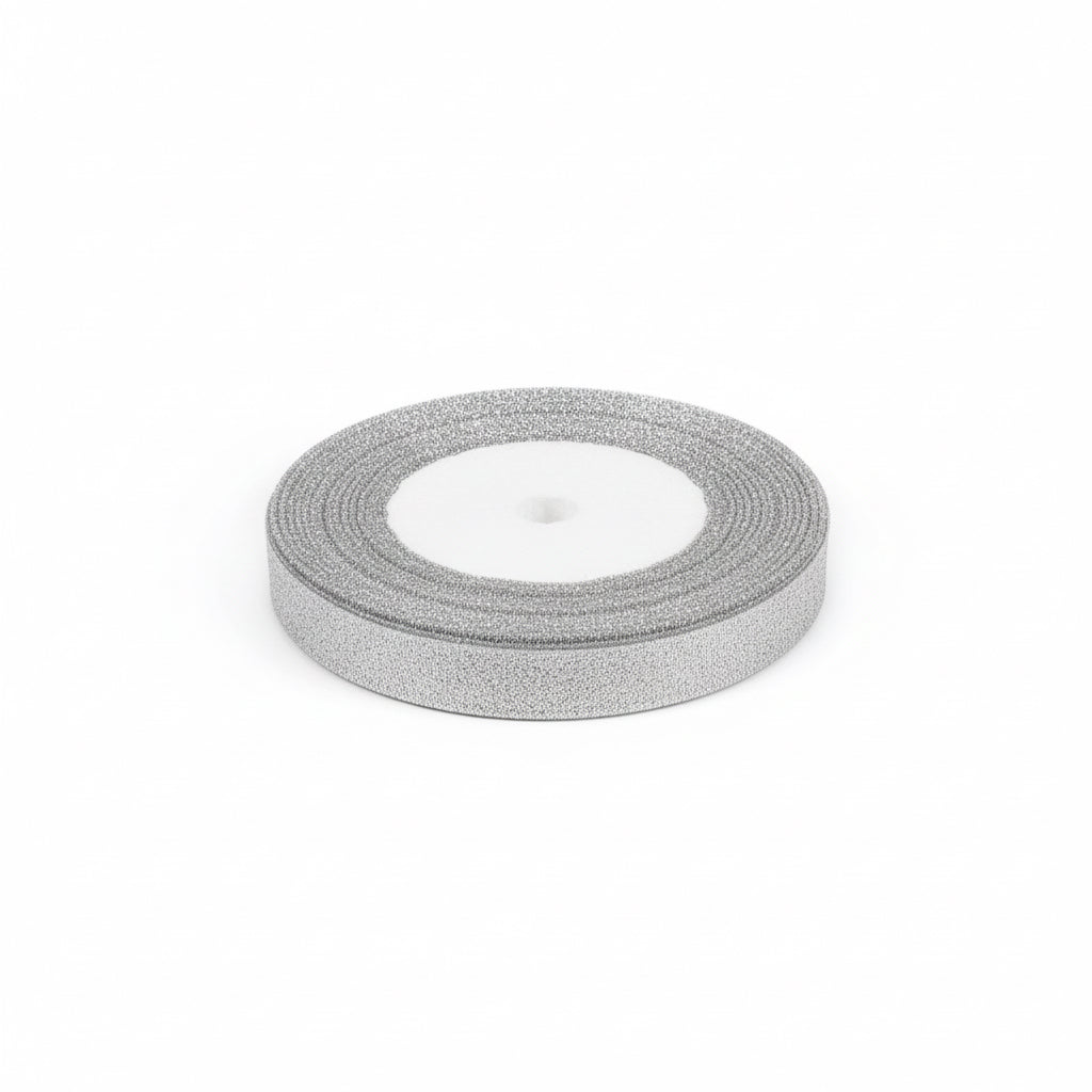 Ribbon 1.25cm Silver Glitter / شريط