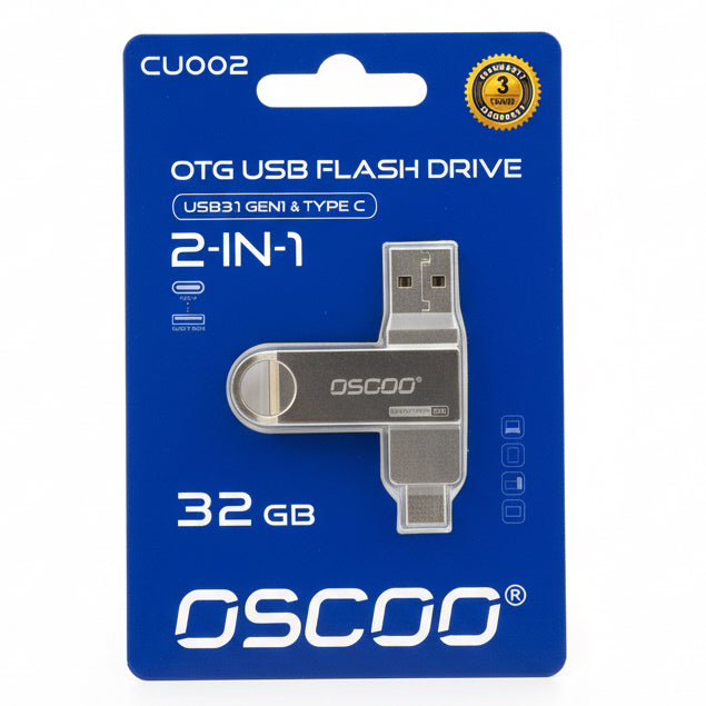 OTG USB FLASH DRIVER 2 IN 1 32 GB / فلاش USB‏ OTG ثنائي الواجهة 32 جيجابايت