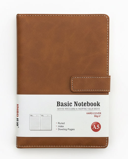 BASIC Notebook A5 HARD COVER 80 gsm / دفتر BASIC مقاس A5 بغلاف صلب، ورق 80 جم/م²