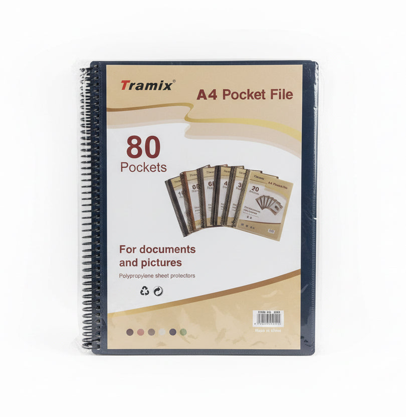 Tramix A4 Pocket file 80 pockets / ملف جيوب تراميكس A4 عدد 80 جيب
