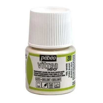 Pebeo Vitrea 160 Glass Paint Veil White / بيبو فيتريا 160 لون زجاج أبيض حليبي