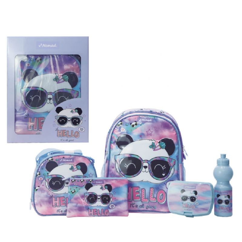 ND Primary B.Pack 16" 5 in 1 Hello Panda / حقيبة مدرسية ND Primary 5 في 1 – Hello Panda  مقاس 16 بوصة