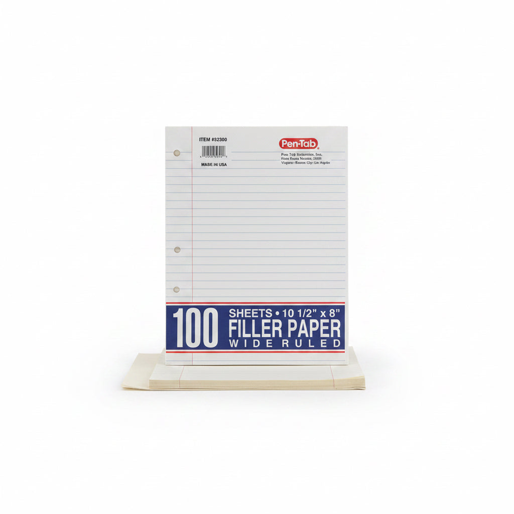 Pen-tab 100 Sheets FILLER PAPER - 1/2"x8" / مفكرة Pen-tab ‏100 ورقة