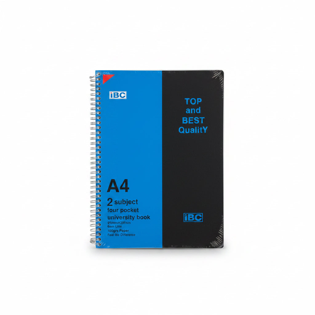 IBC A4 2 Subject four pocket university book / دفتر جامعي بأربع جيوب، حجم A4، مادتان (موضوعان)