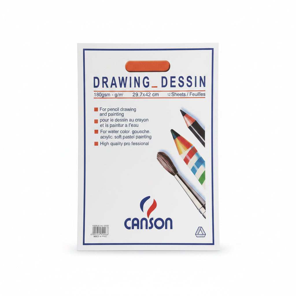 Canson DRAWING DESSIN 29.7x42cm, 12 Sheets / كراسة رسم كانسون مقاس 29.7×42 سم بعدد 12 ورقة