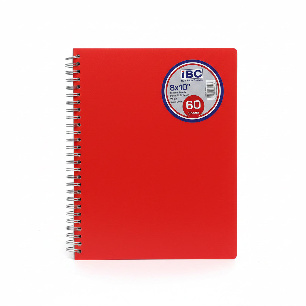 IBC NoteBook – Red 8×10" 60 Sheets / دفتر IBC – أحمر 8×10 بوصة 60 ورقة