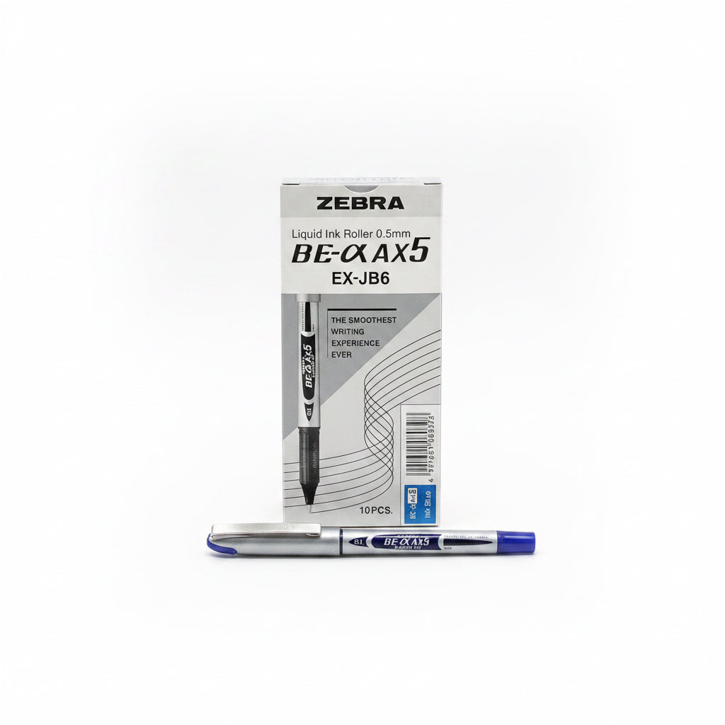 Zebra Liquid Ink Rollerball EX-JB6 0.5 mm, Blue, 10 Pcs / زيبرا قلم حبر سائل EX-JB6 0.5 مم أزرق 10 قطع