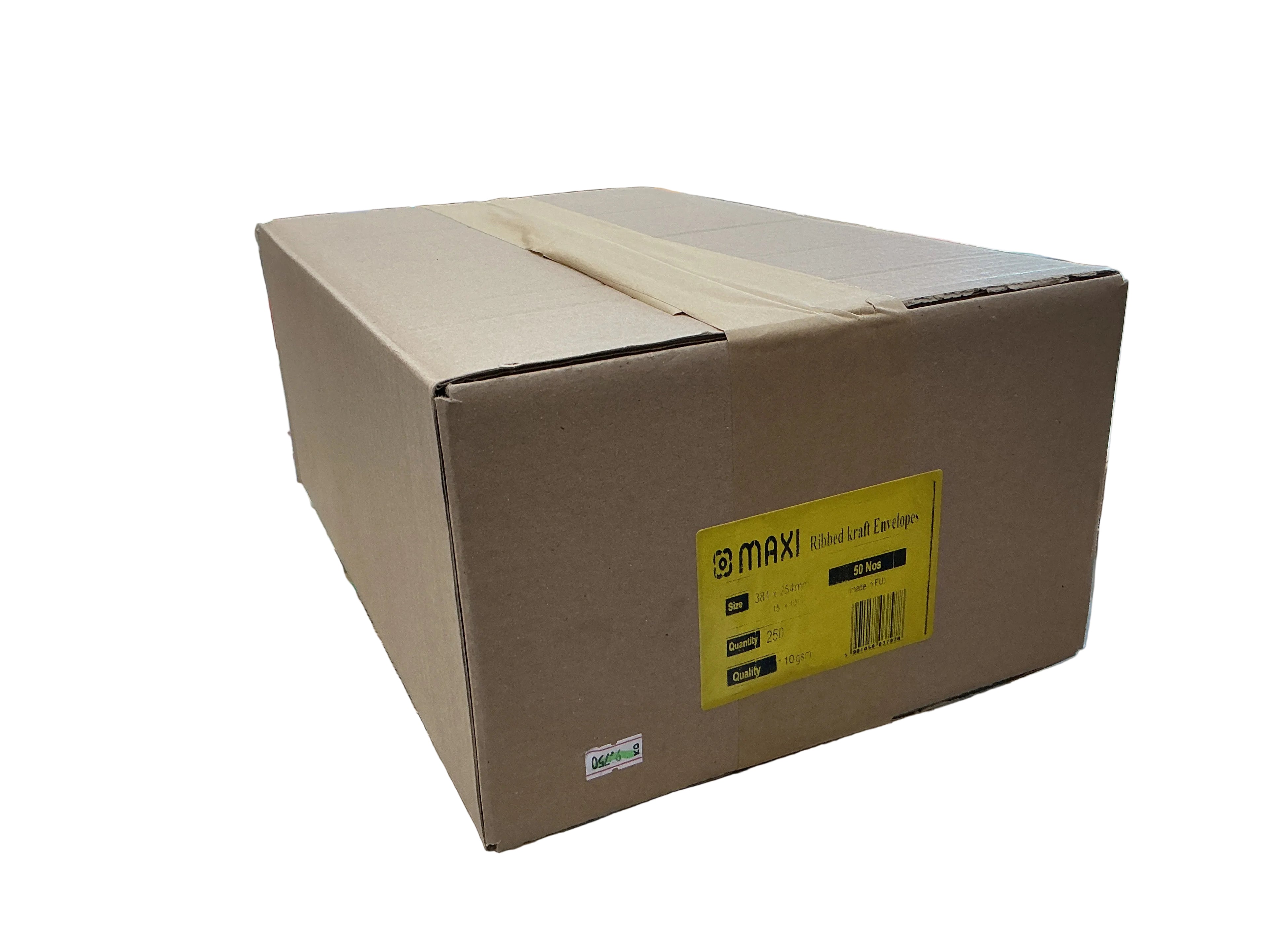 MAXI Ribbed Kraft Brown Envelopes 250 Pcs, 305x254 mm / مظاريف كرافت بنية مضلعة ماكسي 250 قطعة، 305x254 مم