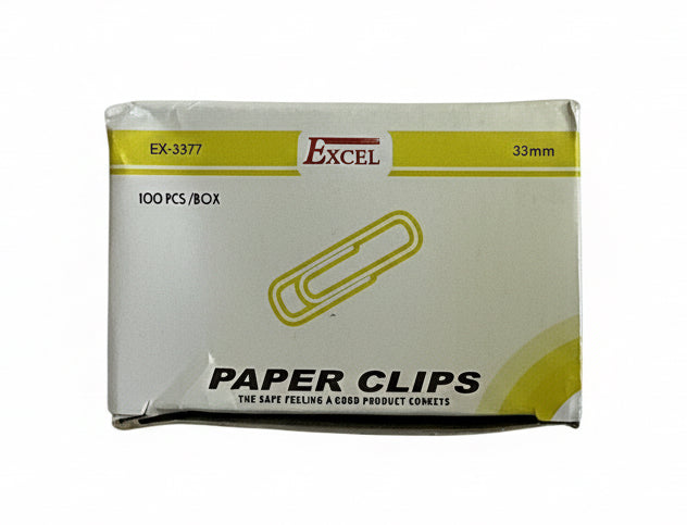 EXCEL PAPER CLIPS 33mm 100 pcs / مشابك ورق إكسل 33 مم، 100 قطعة