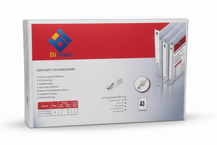 Bi-trust A3 HEAVY DUTY VIEW RING BINDER 2" 4 Ring / ملف حلقي ثقيل التحمل ٤ حلقات ٢ بوصة – Bi-trust