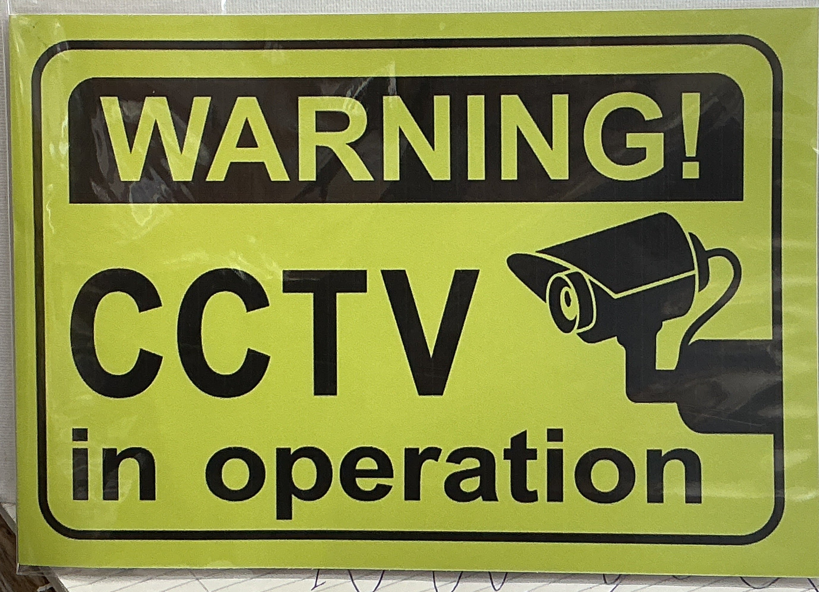 WARNING! CCTV in Operation Sign / تحذير! كاميرات مراقبة قيد التشغيل