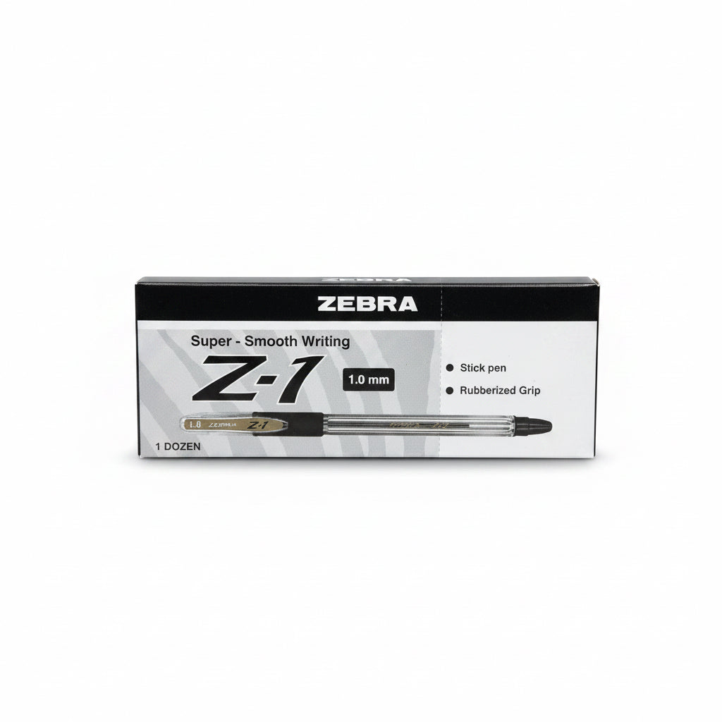 Zebra Ballpoint Pen 1.0 mm, Black, 10 Pcs / قلم زيبرا كروي 1.0 مم أسود 10 قطع