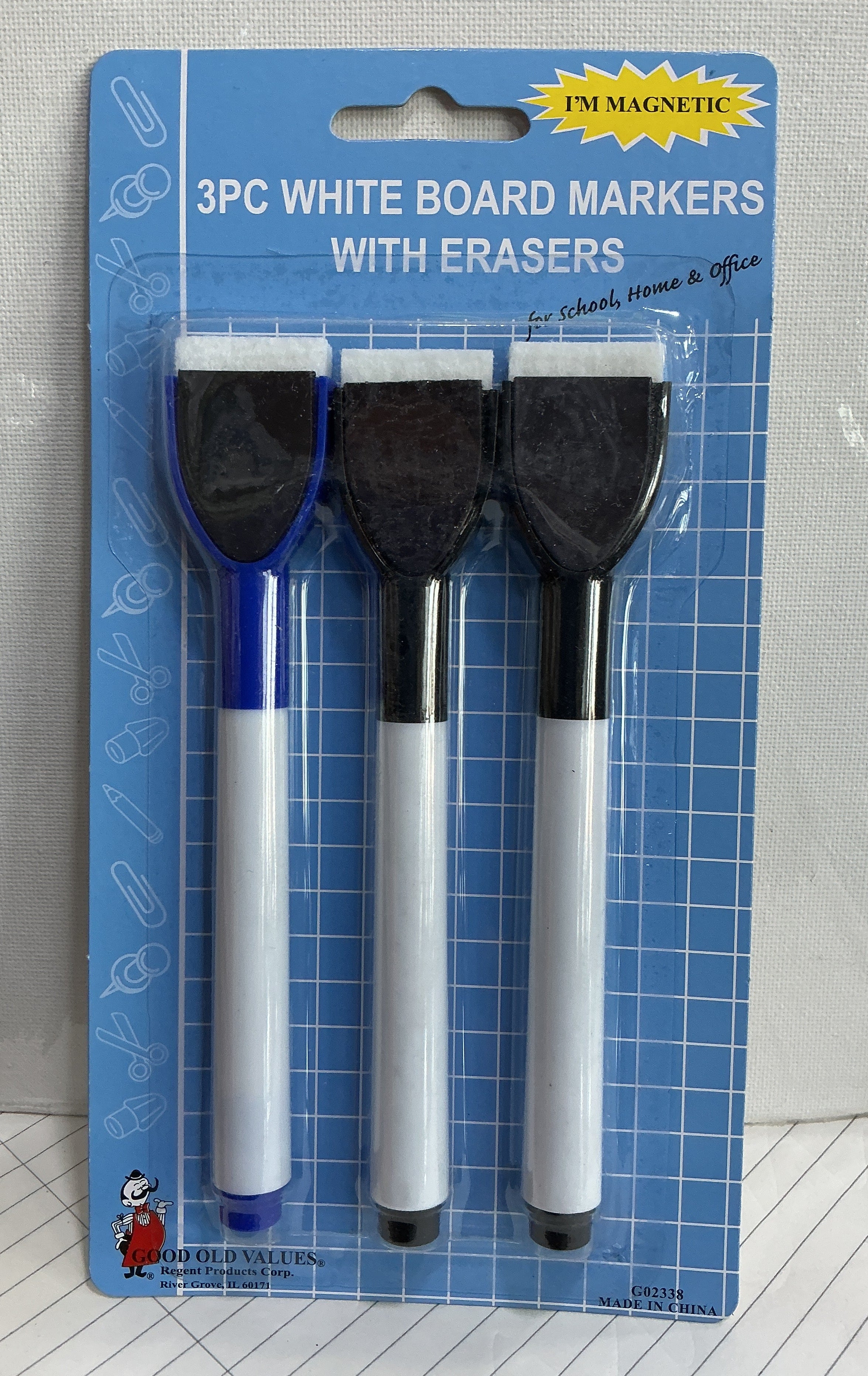 Whiteboard Markers with Erasers – 3 Pieces Set / 3 أقلام سبورة بيضاء مع ممحاة