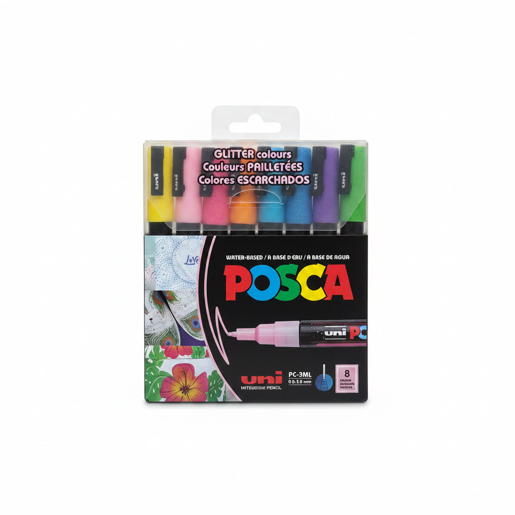 POSCA 8 Glitter Colours / ألوان بوسكا 8 ألوان لامعة