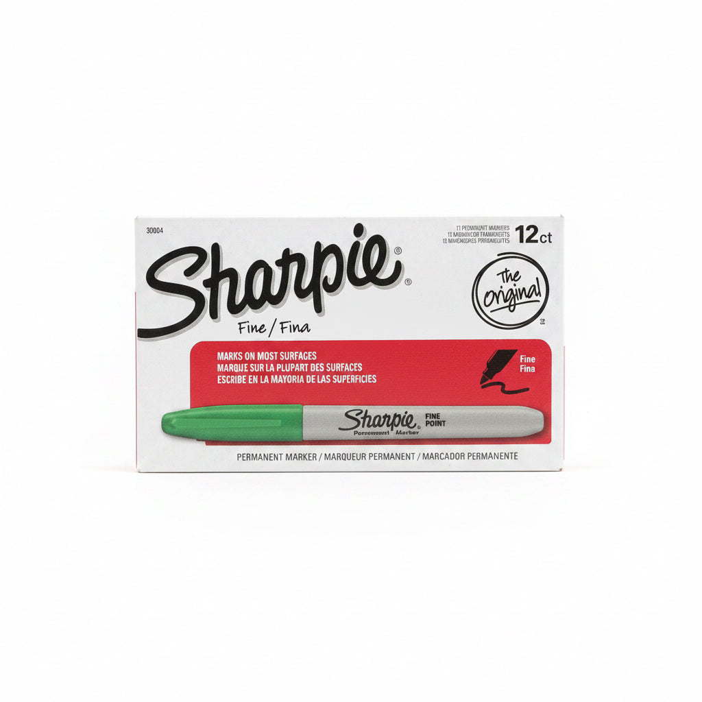 Sharpie FINE POINT Permanent marker x12 Green / شاربى فاين بوينت قلم ماركر دائم ×12 أخضر