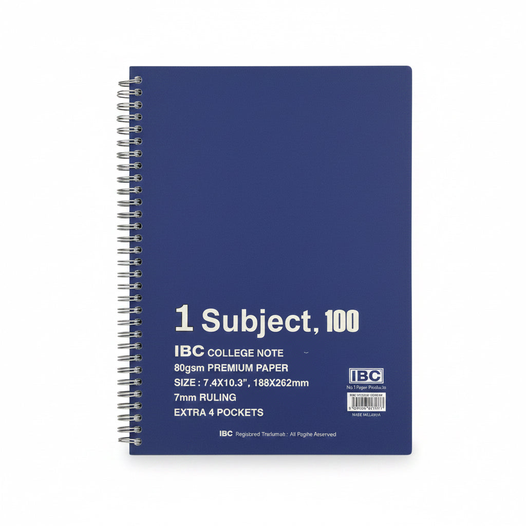IBC 1 Subject 100 NoteBook – Navy Blue / دفتر IBC مادة واحدة 100 ورقة – أزرق داكن