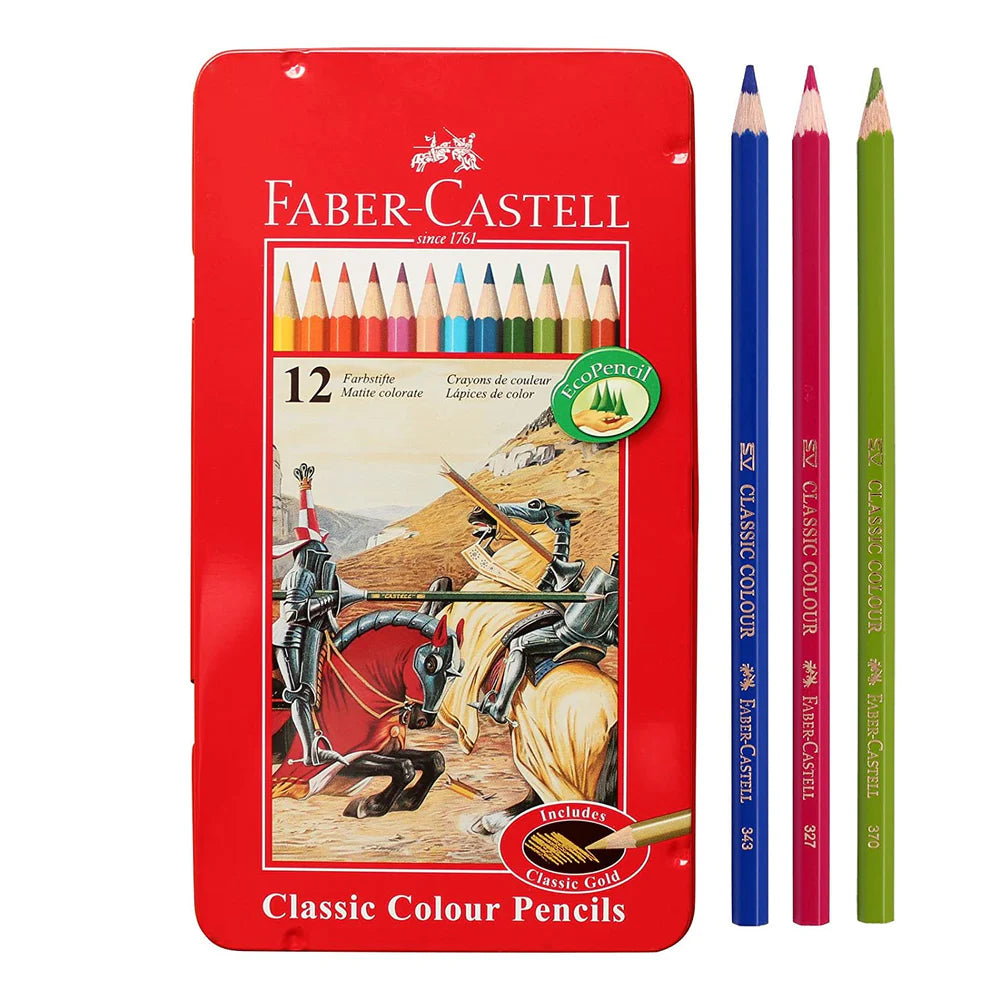 Faber Castell 12 Classic Colour Pencils / فابر كاستل 12 قلم تلوين كلاسيك