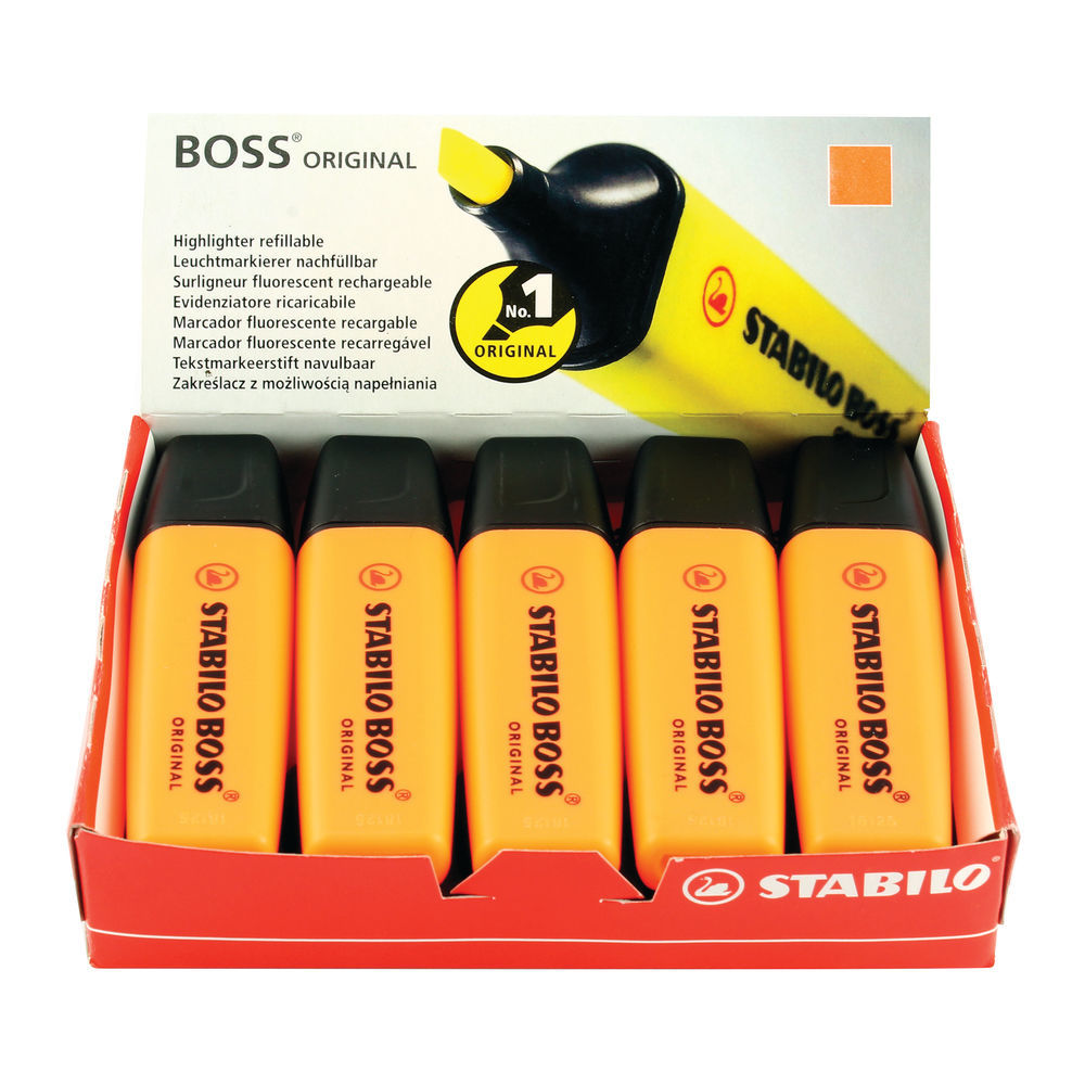 STABILO BOSS ORIGINAL Highlighter Orange x10 / ستابيلو بوس أصلي محدد نص برتقالي 10 قطع