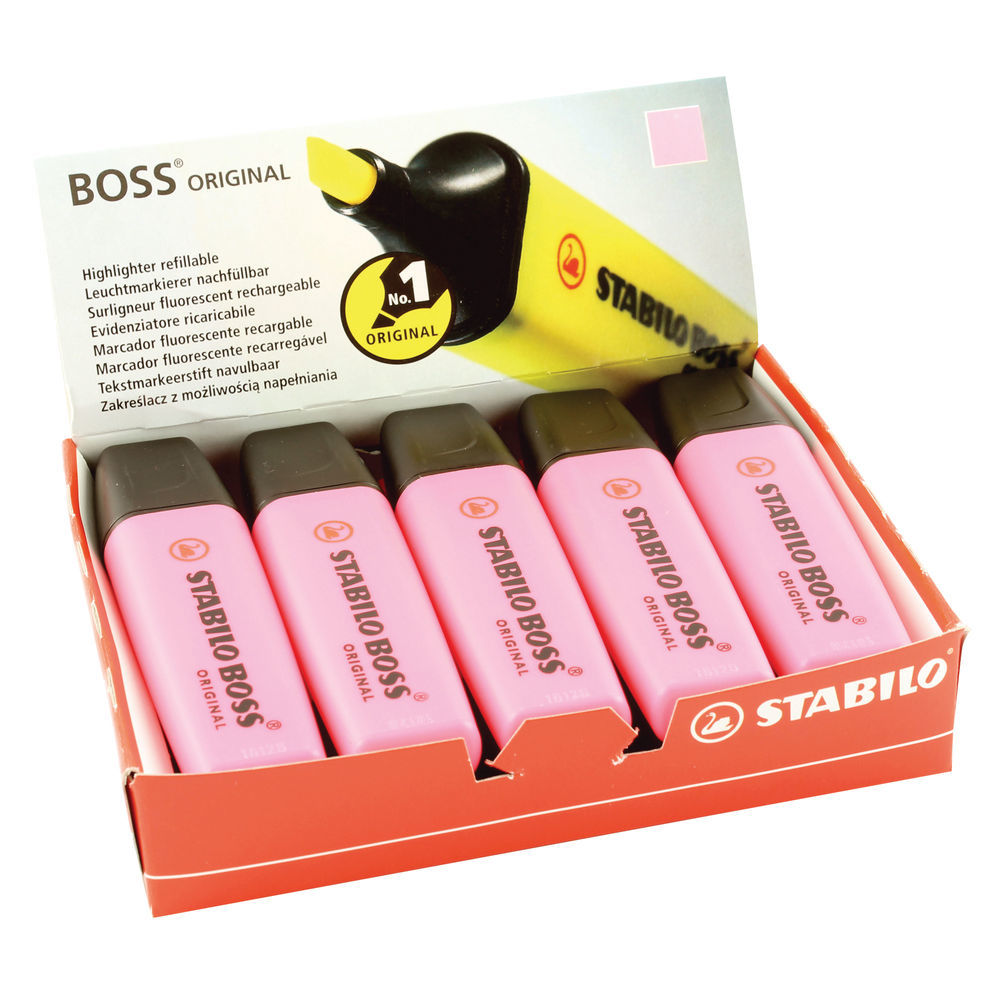 STABILO BOSS ORIGINAL Highlighter Pink x10 / ستابيلو بوس أصلي محدد نص وردي 10 قطع