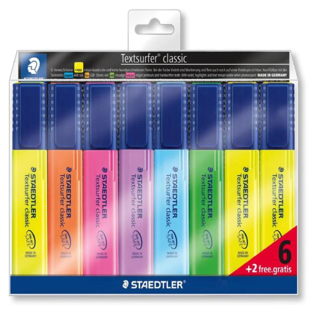 STAEDTLER Textsurfer Classic Highlighter x8 / هايلايتر ستدلر تكستسيرفر كلاسيك x8
