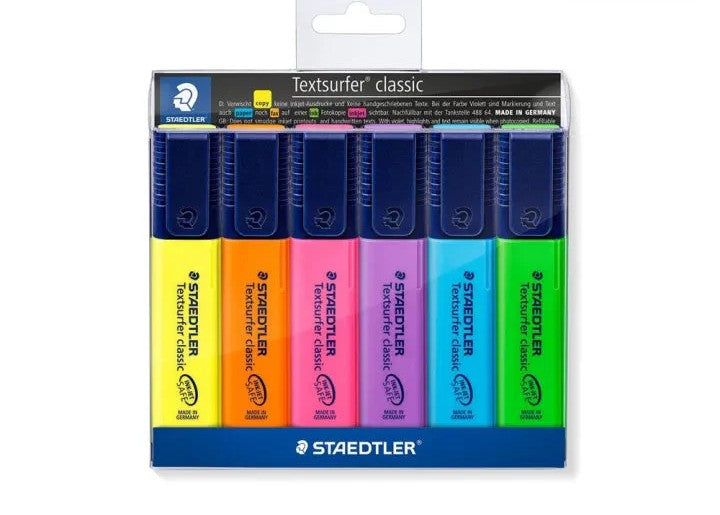 STAEDTLER Textsurfer Classic Highlighter x6 / هايلايتر ستدلر تكستسيرفر كلاسيك x6