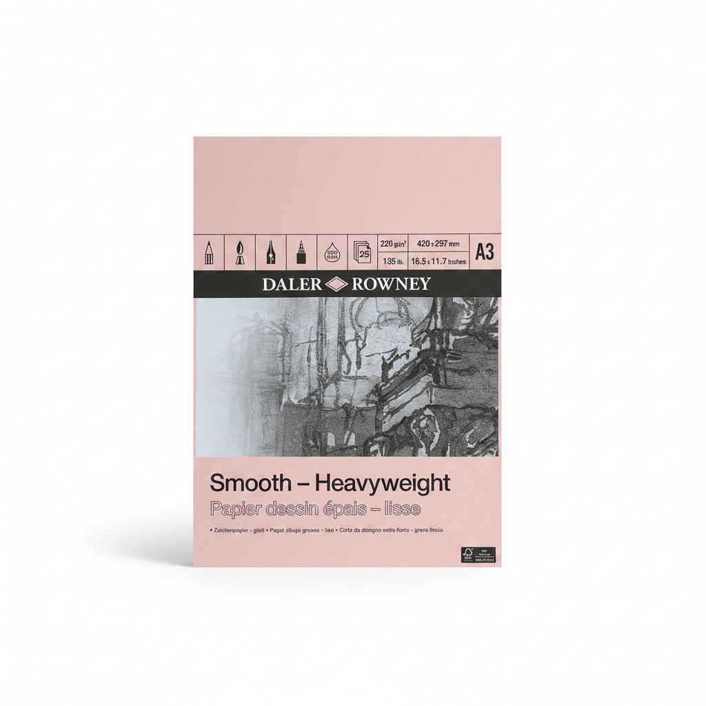 DALER ROWNEY Smooth-Heavy weight 25 Sheets 220 gsm A3 / ديلر راوْني 220 جم/م²