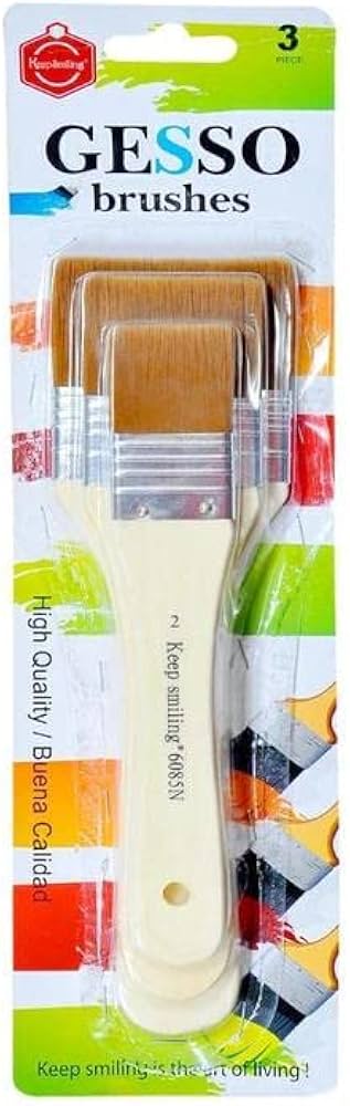Keep smiling GESSO Brushes 3 pcs / فرش كيب سمايلينغ GESSO (3 قطع)