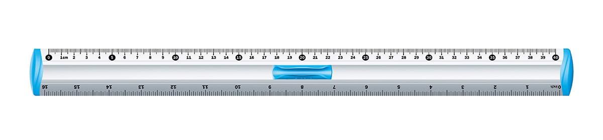 KEYROAD Aluminium Scale with Pen Holder / مسطرة ألمنيوم KEYROAD مع حامل أقلام