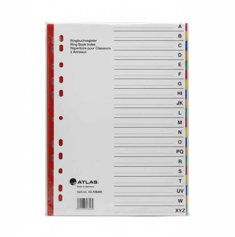 ATLAS Ring Book Index A4 / فاصل صفحات لحلقة كتب أطلس مقاس A4