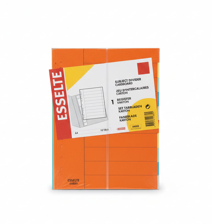 ESSELTE 1 Subject Divider A4 10 Tabs / فاصل موضوع واحد من إيسيلتي A4 مع 10 علامات تبويب