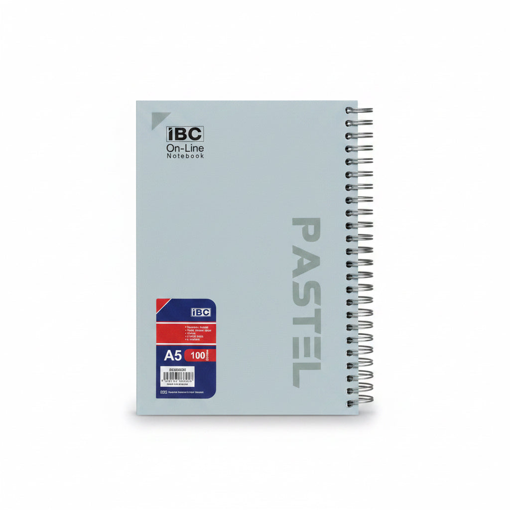 IBC Pastel 100 A5 Notebook 2 POCKETS / دفتر ملاحظات A5 باستيل من IBC – 100 ورقة مع جيبين