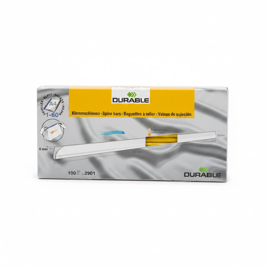 DURABLE Spine bars Yellow / مشابك تجليد DURABLE أصفر