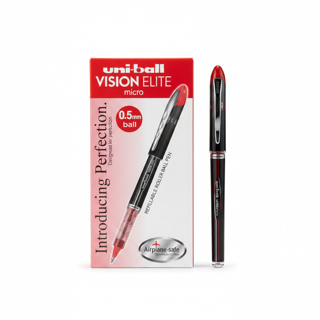 uni-ball VISION ELITE micro 0.5mm x12 Red / يوني بول فيجن إيليت مايكرو 0.5 مم x12 أحمر