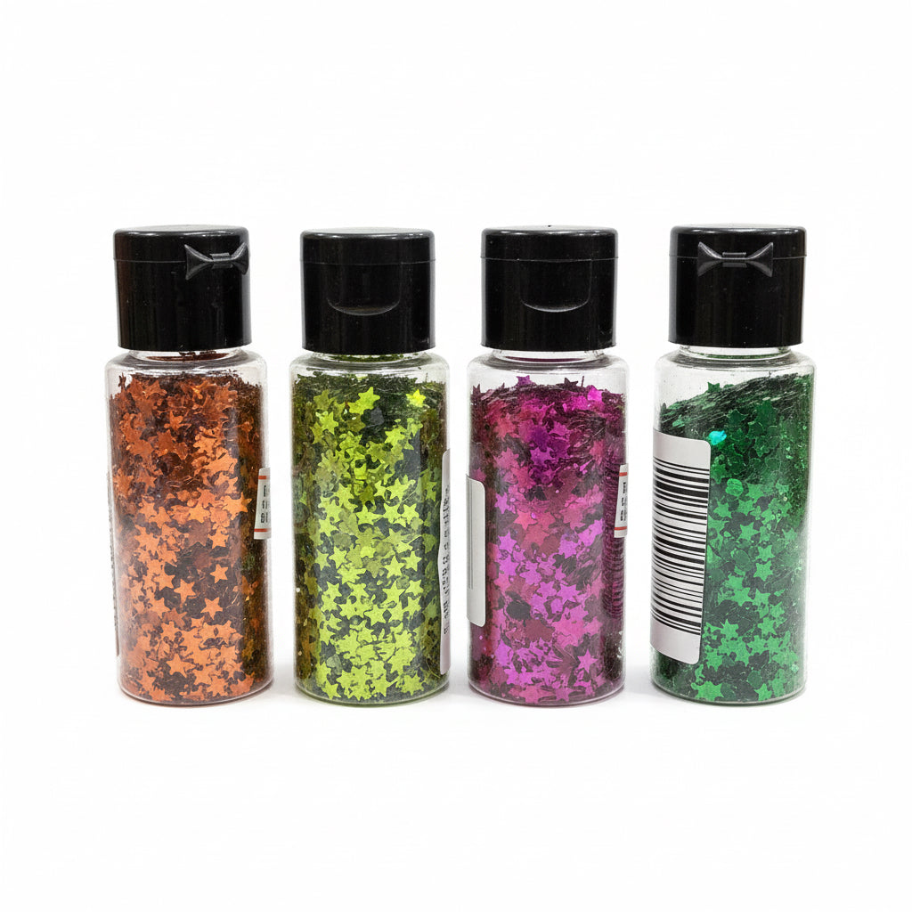 Multicolor Glitter Stars / نجوم براقة متعددة الألوان