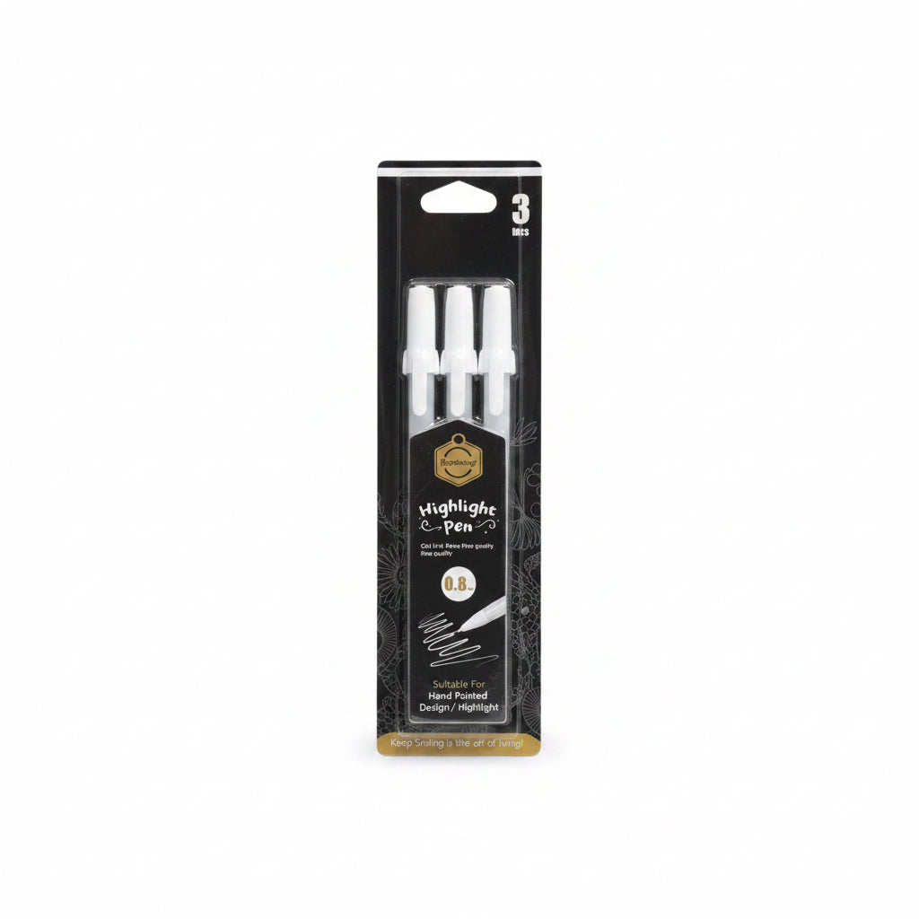 Keep Smiling Highlight Pen 0.8mm White / قلم تمييز كيب سمايلينغ ٠.٨مم أبيض