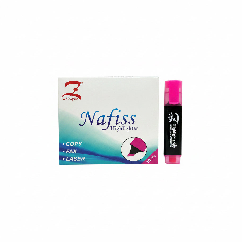 Nafiss Highlighter 10 Pcs Pink / نافيس محدد نص 10 قطع وردي