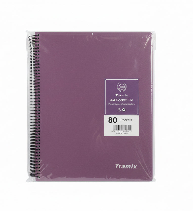 Tramix A4 Pocket file 80 Pockets / ملف ترامكس بحجم A4 – 80 جيب