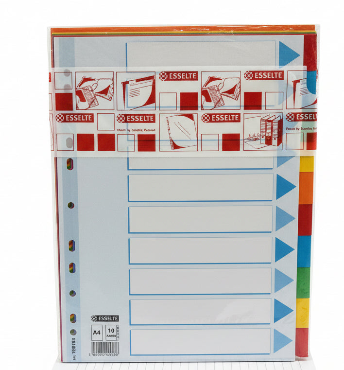ESSELTE 10 card sheet / ورقة جدول ESSELTE