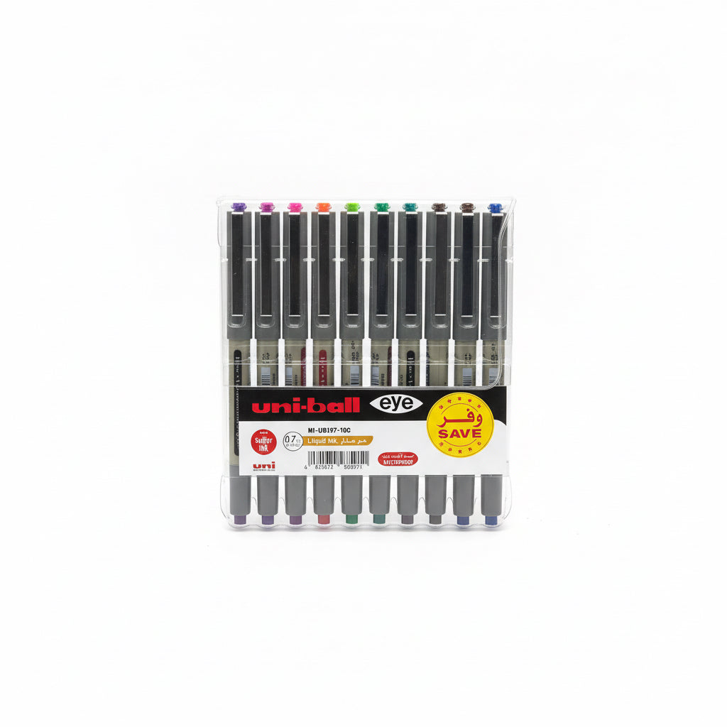uni-ball 0.7mm Liquid ink eye Pen x10 / قلم يوني بول 0.7 ملم حبر سائل ×10