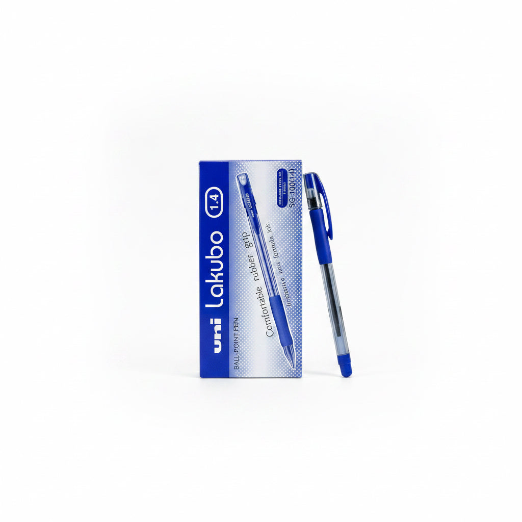 uni Lakubo BALL-POINT PEN 1.4mm Blue x12 / يوني لاكوبو قلم جاف 1.4مم أزرق ×12