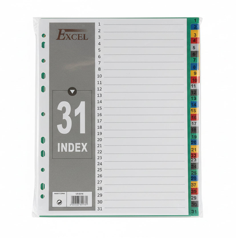 Excel 31 Index Divider A4 / إكسل 31 فاصل فهرس A4