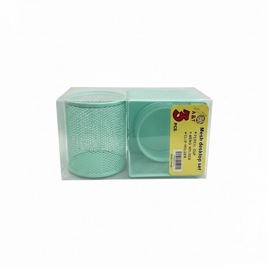 A&T 3Pcs Mesh Desktop Set / طقم مكتبي شبكي A&T ‏3 قطع
