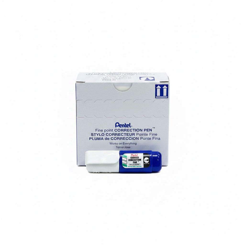 Pentel Fine Point CORRECTION PEN x12 / بنتل قلم تصحيح دقيق 12 قطعة