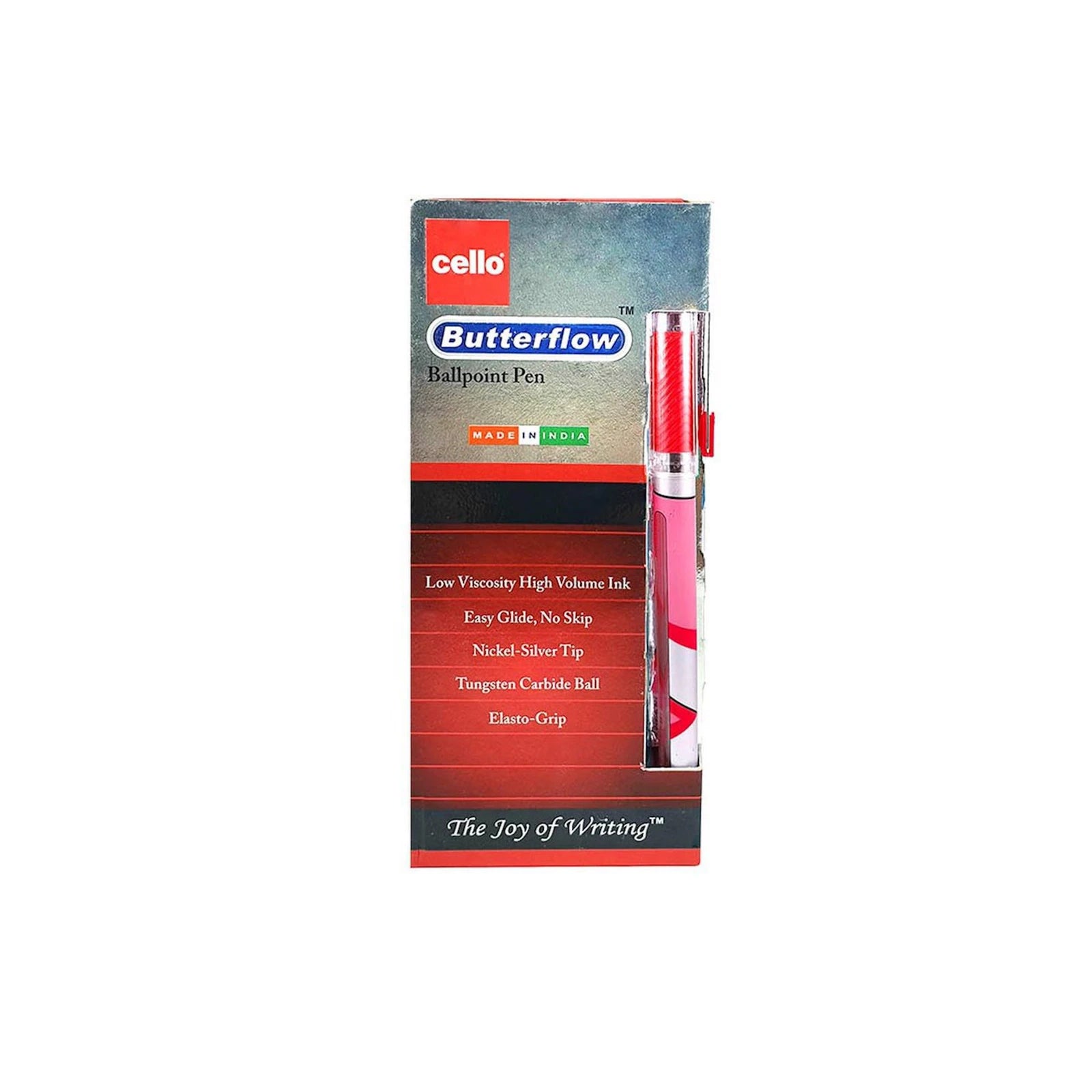 Cello Butterflow Red Pen 0.7mm x12 / سيليو باترفلو 0.7 مم ×12